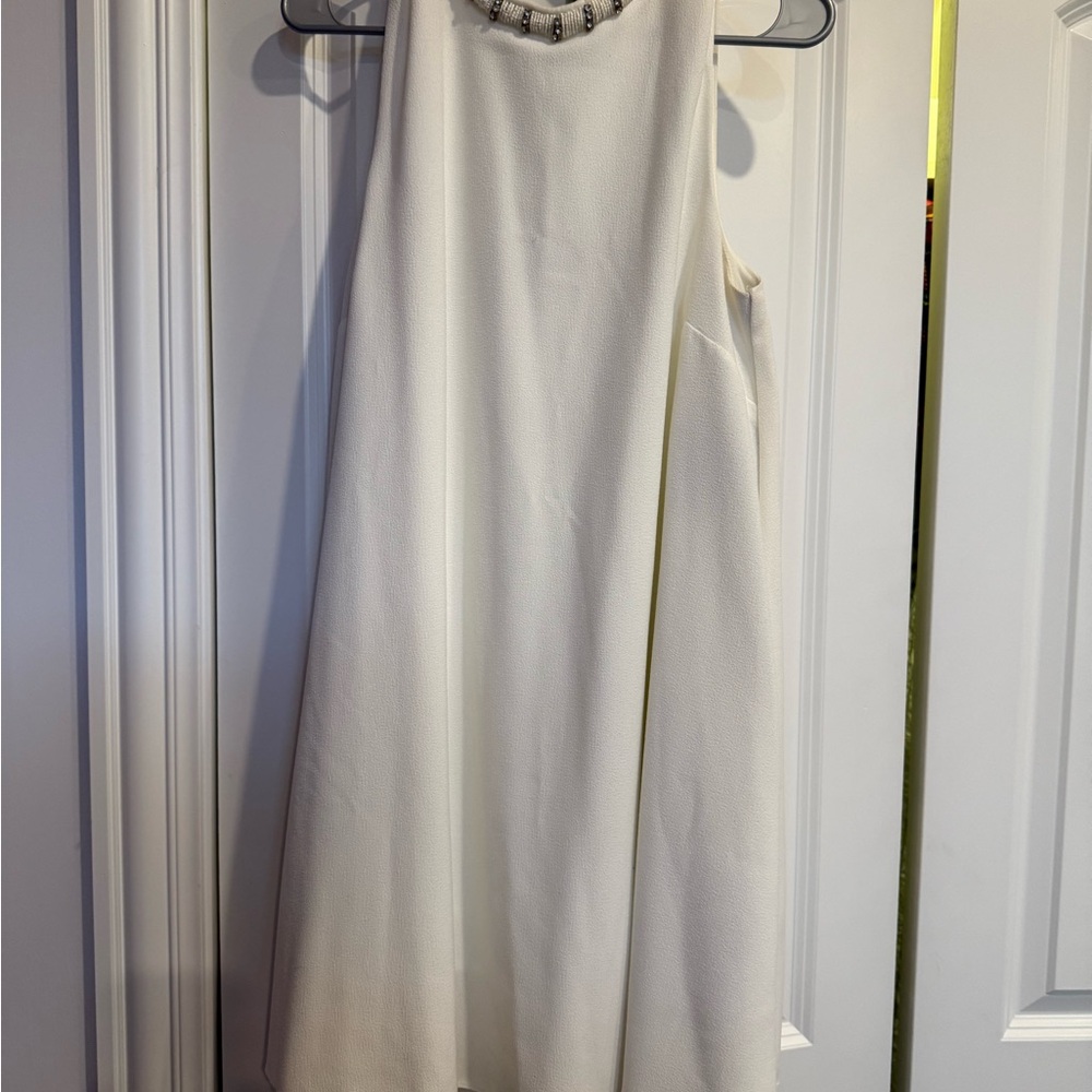 ASOS Cream Halter A-Line Mini Dress